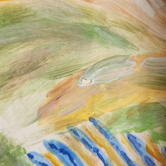 Beautiful Handmade Impressionist Cottage Country Scenery Ceramic Plate - Picture 5 of 11